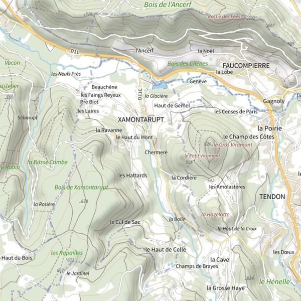 Plan cartographique de Secteur de pêche de Xamontarupt