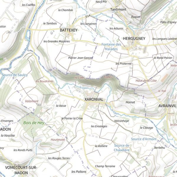 Plan cartographique de Secteur de pêche de Xaronval