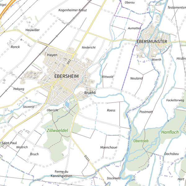 Plan cartographique de Secteur de pêche d'Ebersheim