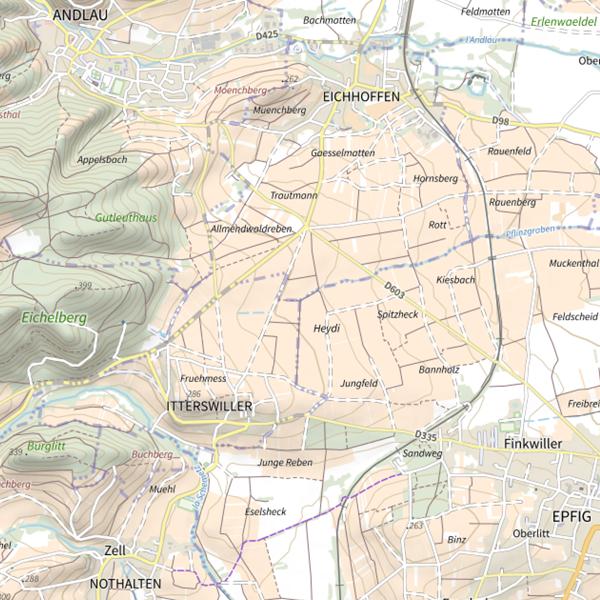 Plan cartographique de Secteur de pêche d'Eichhoffen