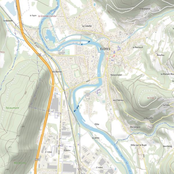 Plan cartographique de Secteur de pêche d'Éloyes