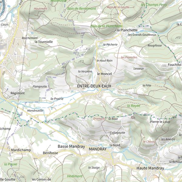 Plan cartographique de Secteur de pêche d'Entre-deux-Eaux