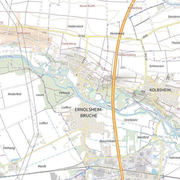 Plan cartographique de Secteur de pêche d'Ernolsheim-Bruche