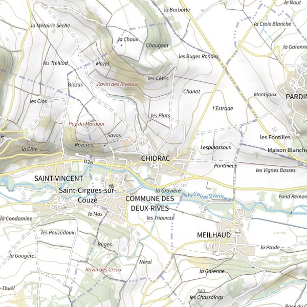 Plan cartographique de Secteur de pêche des Deux-Rives