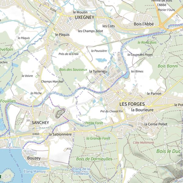 Plan cartographique de Secteur de pêche des Forges