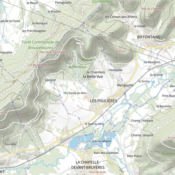Plan cartographique de Secteur de pêche des Poulières