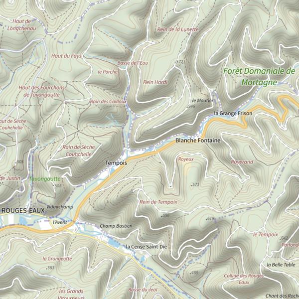 Plan cartographique de Secteur de pêche des Rouges-Eaux