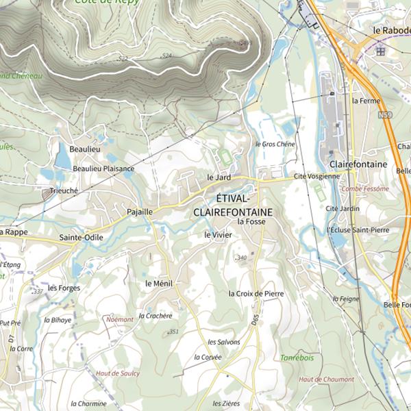 Plan cartographique de Secteur de pêche d'Étival-Clairefontaine