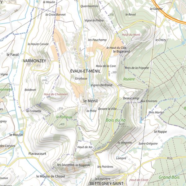 Plan cartographique de Secteur de pêche d'Évaux-et-Ménil