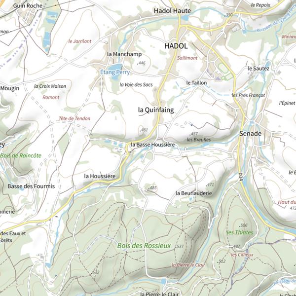 Plan cartographique de Secteur de pêche d'Hadol