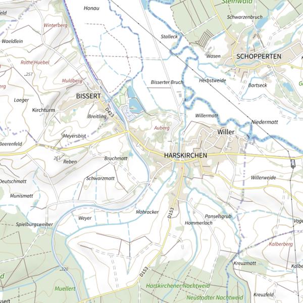 Plan cartographique de Secteur de pêche d'Harskirchen