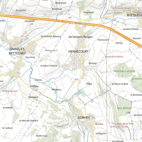 Plan cartographique de Secteur de pêche d'Hennecourt