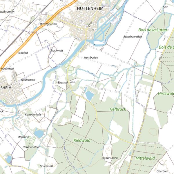 Plan cartographique de Secteur de pêche d'Huttenheim