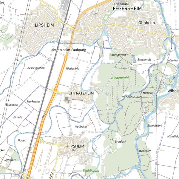 Plan cartographique de Secteur de pêche d'Ichtratzheim