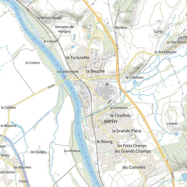 Plan cartographique de Secteur de pêche d'Imphy