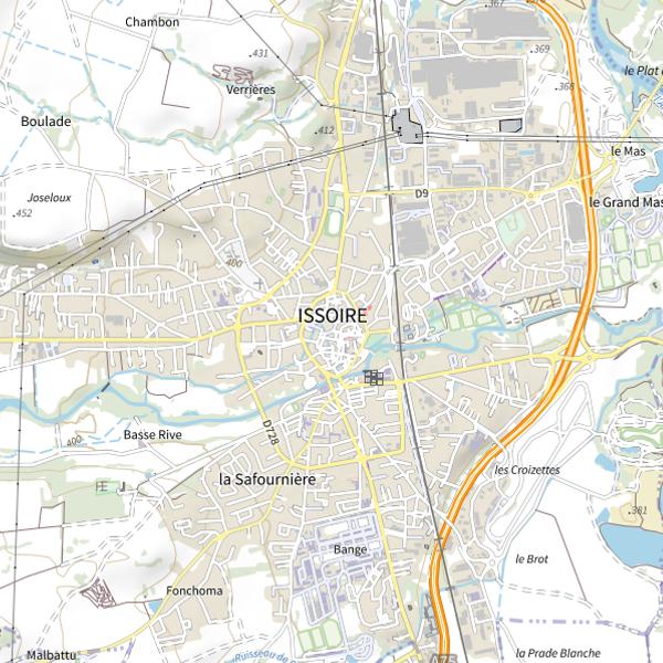 Plan cartographique de Secteur de pêche d'Issoire