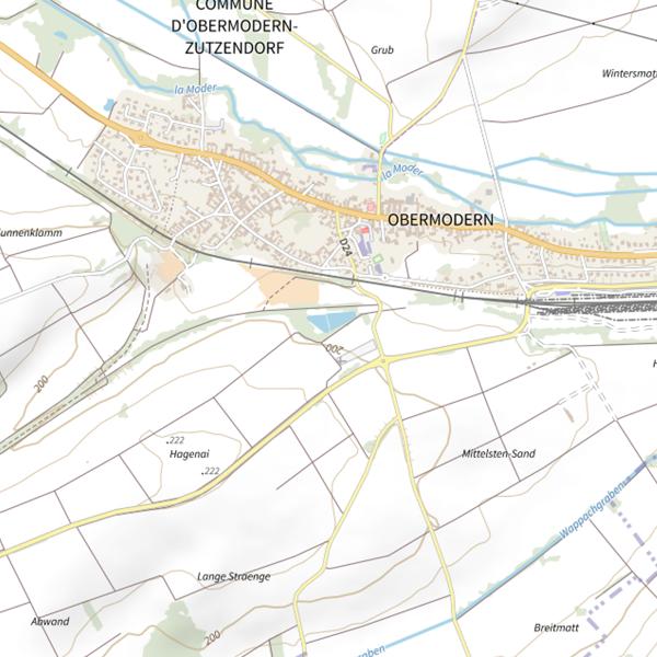 Plan cartographique de Secteur de pêche d'Obermodern-Zutzendorf
