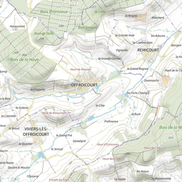 Plan cartographique de Secteur de pêche d'Offroicourt