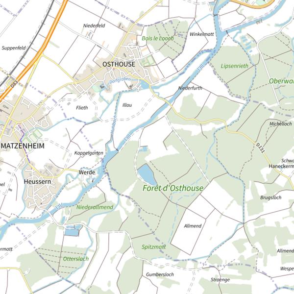 Plan cartographique de Secteur de pêche d'Osthouse