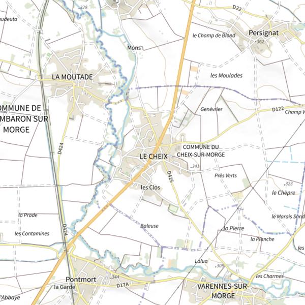 Plan cartographique de Secteur de pêche du Cheix-sur-Morge