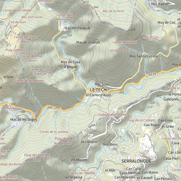 Plan cartographique de Secteur de pêche du Tech