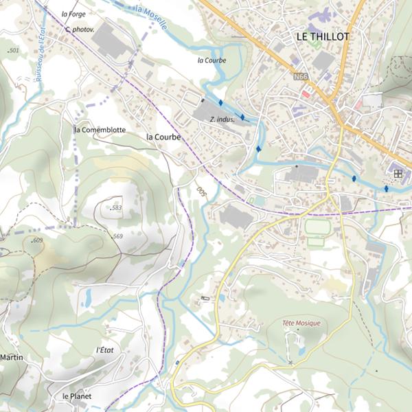 Plan cartographique de Secteur de pêche du Thillot