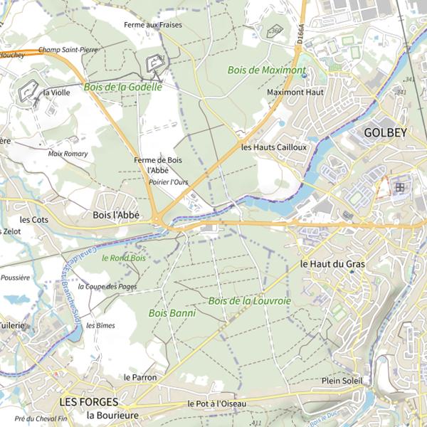 Plan cartographique de Secteur de pêche d'Uxegney