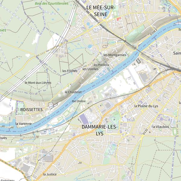 Plan cartographique de Seine Dammarie les Lys