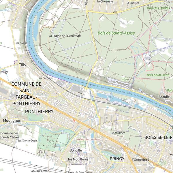 Plan cartographique de Seine La Lotte et le Barbillon (Seine-et-Marne)