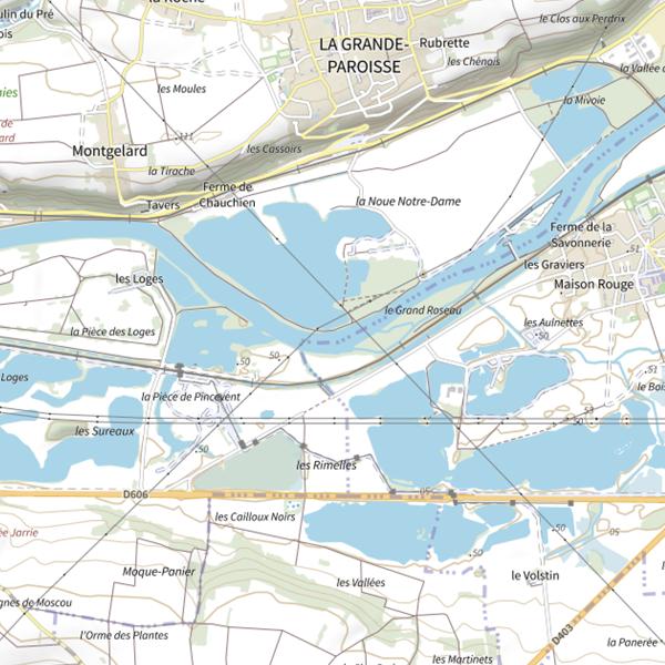 Plan cartographique de Seine La Truite de Moret-sur-Loing