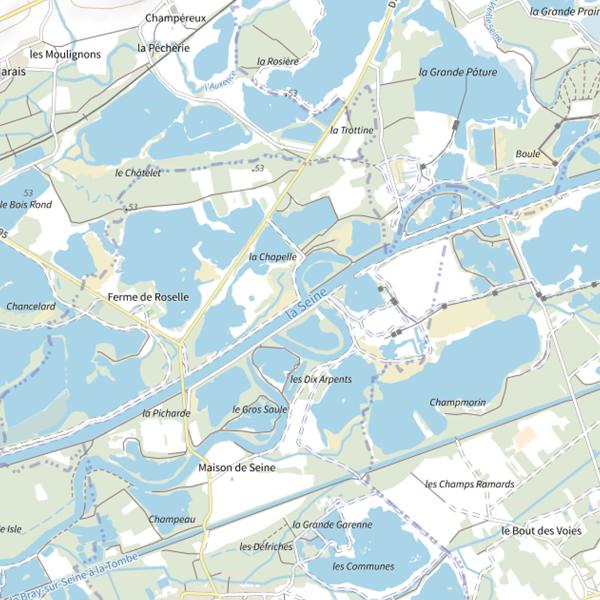 Plan cartographique de Seine Le Barbillon de Balloy