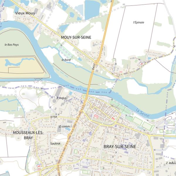 Plan cartographique de Seine Le Roseau de Bray-Grisy
