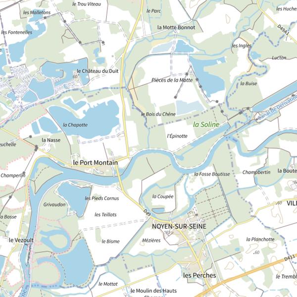Plan cartographique de Seine Les amis de la Voulzie
