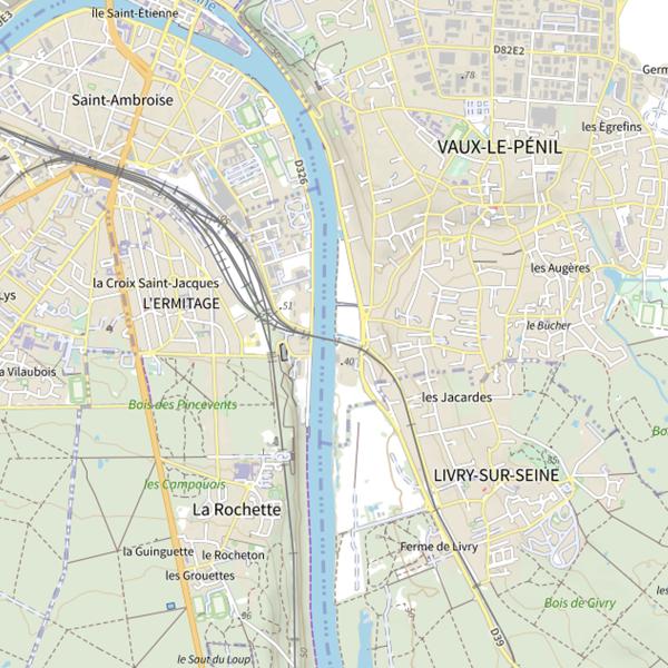 Plan cartographique de Seine Les Anguilles Melunaises
