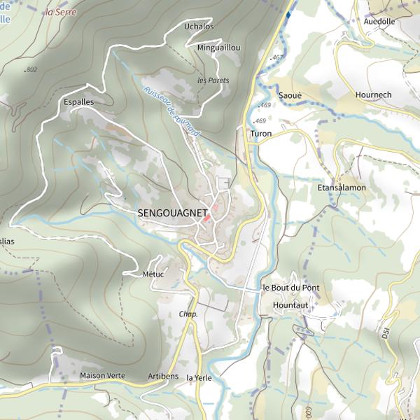 Plan cartographique de Sengouagnet