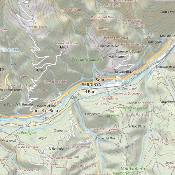 Plan cartographique de Serdinya