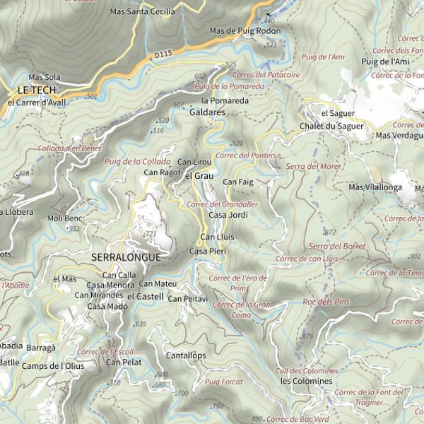 Plan cartographique de Serralongue