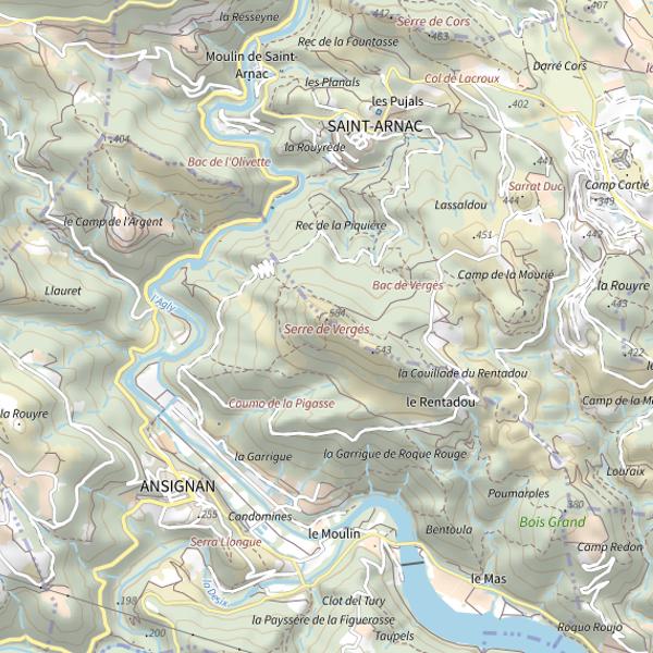 Plan cartographique de Serre de Verges