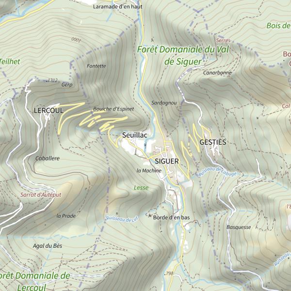 Plan cartographique de Siguer à Siguer