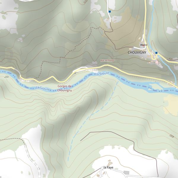 Plan cartographique de Sioule - Gourdonne
