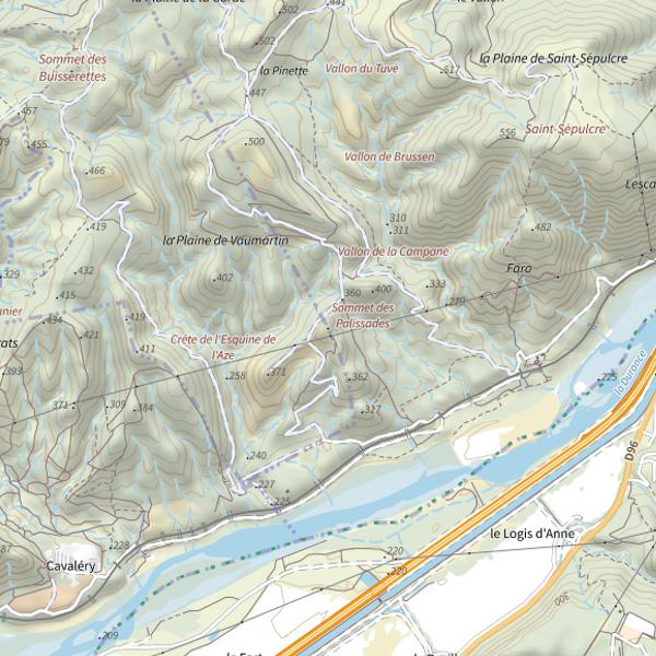 Plan cartographique de Sommet des Palissades