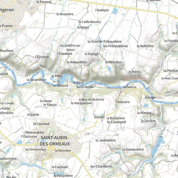 Plan cartographique de St André, La Vallée de la Sèvre, Saint-Aubin-des-Ormeaux