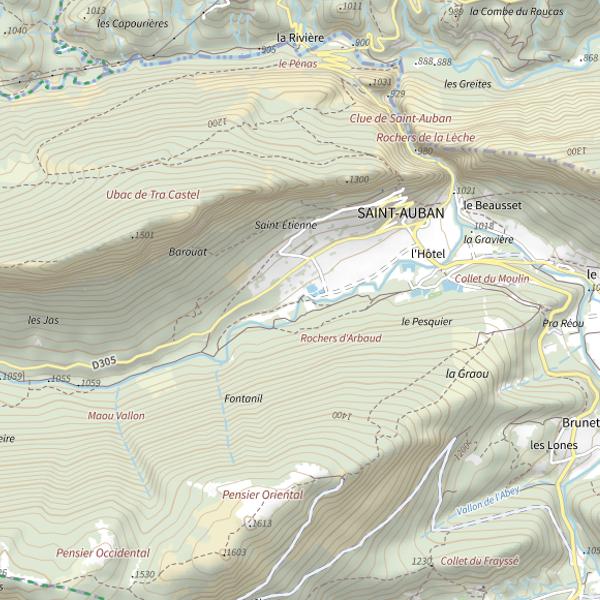 Plan cartographique de St Auban
