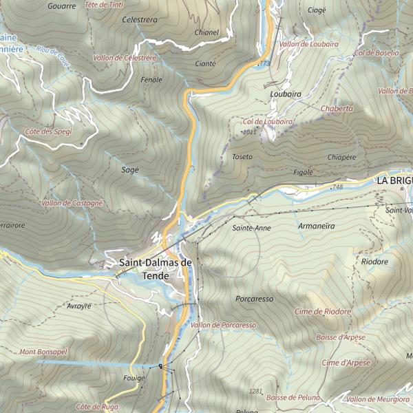 Plan cartographique de St Dalmas de Tende