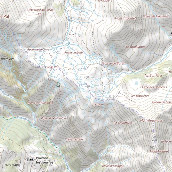 Plan cartographique de St Etienne de Tinée