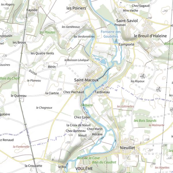 Plan cartographique de St Macoux