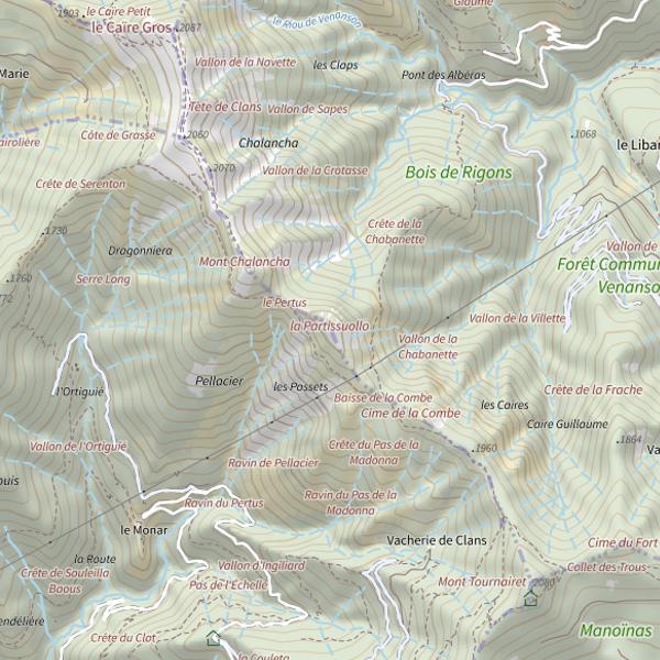 Plan cartographique de St Martin Vesubie