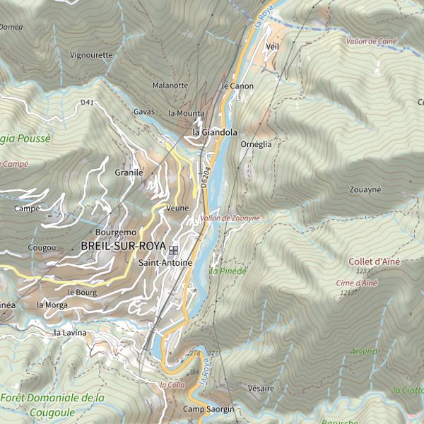 Plan cartographique de Stade de Breil/Roya