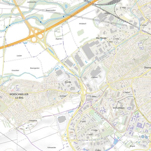 Plan cartographique de Steinbaeschlein