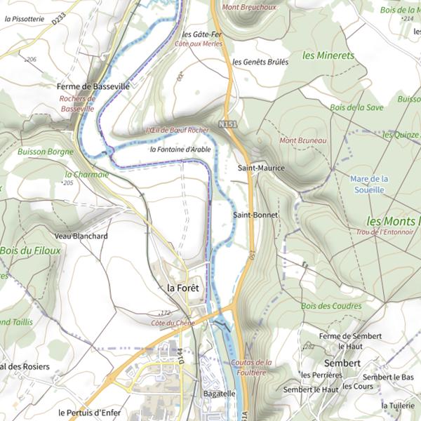 Plan cartographique de Surgy